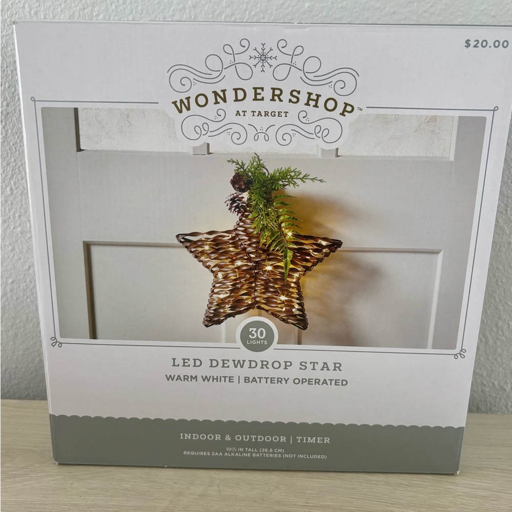 Target LED Hanging Gold Star Christmas Novelty Scupture Light Wondershop